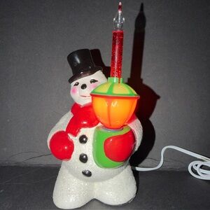 Bethany Lowe Christmas Retro Styled Glittered Snowman Tested Works